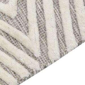 Vlněný koberec 140 x 200 cm bílý/šedý GOKSUN