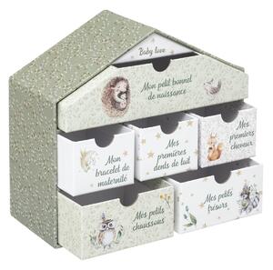 Krabička vzpomínek MEMORY BOX, domeček, 20,3 x 9 x 19 cm, zelená