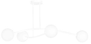 Stropní svítidlo HALLDOR 4 – celobílé, sklo, 4× E14, šířka 108 cm