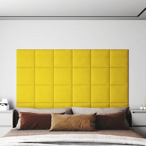 Nástěnné panely 12 ks světle žluté 30x30 cm textil 1,08 m²
