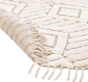 Kulatý bavlněný koberec ø 140 cm béžový HORASAN