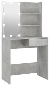 Toaletní stolek s LED betonově šedý 74,5 x 40 x 141 cm