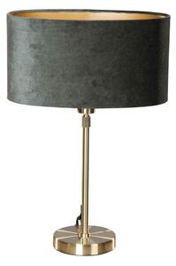 Stolní lampa zlatá s oválným sametovým stínidlem zelená 35 cm - Parte