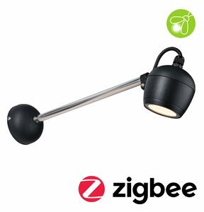 PAULMANN LED venkovní nástěnné svítidlo Smart Home Zigbee Kikolo neláká hmyz IP65 90mm CCT 6,2W 230V 80° antracit umělá hmota/hliník 947.72