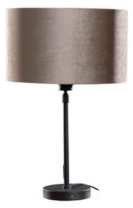 Stolní lampa černá s taupe sametovým stínítkem 35 cm - Parte