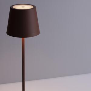 Hnědá kovová nabíjecí stolní LED lampa Nova Luce Seina