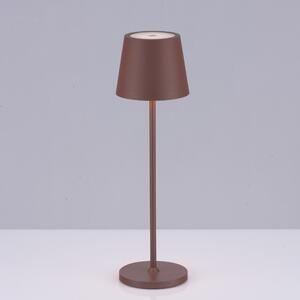 Hnědá kovová nabíjecí stolní LED lampa Nova Luce Seina