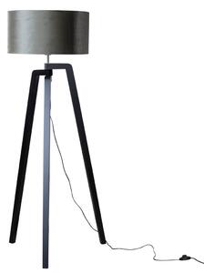 Stojací lampa černá s zeleným sametovým stínítkem 50 cm - Puros