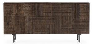 Tmavě hnědá komoda z mangového dřeva 160x75x40 cm Kalai – MOME
