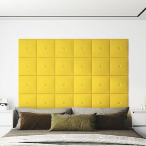 Nástěnné panely 12 ks tmavě žluté 30 x 30 cm textil 1,08 m²