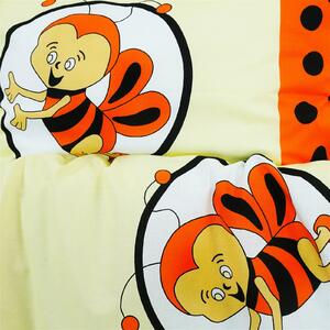 Povlečení dětské bavlněné včelky oranžové EMI: Polštář válec plněný velký 61x14