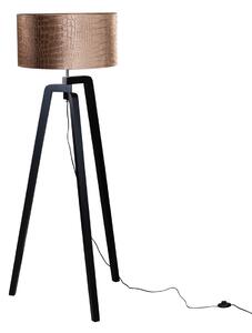Stojací lampa černá s sametovým stínidlem krokodýl 50 cm - Puros