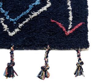 Bavlněný koberec 140 x 200 cm černý CORUM