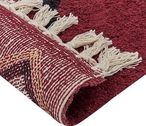 Bavlněný koberec 140 x 200 cm červený SIIRT
