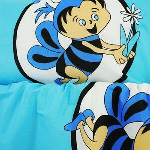 Povlečení dětské bavlněné včelky modré EMI: Dětský set 130x90 + 65x45
