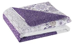 Oboustranný přehoz na postel DecoKing Alhambra fialový/bílý