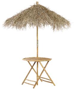 Bambusový zahradní bistro stolek se slunečníkem MOLISE