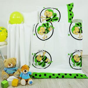 Obliečky detské bavlnené včielky zelené EMI: Dětský set 130x90 + 65x45