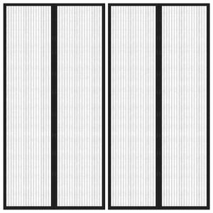 Závěsy do dveří proti hmyzu 2 ks s magnety černé 220 x 100 cm 314687