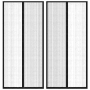 Závěsy do dveří proti hmyzu 2 ks s magnety černé 220 x 110 cm 314688