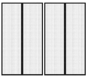 Závěsy do dveří proti hmyzu 2 ks s magnety černé 200 x 80 cm 314685