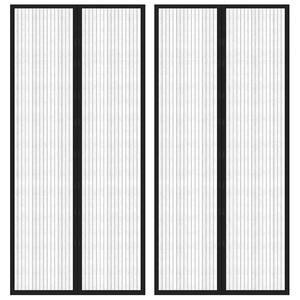 Závěsy do dveří proti hmyzu 2 ks s magnety černé 210 x 90 cm 314686