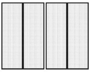 Závěsy do dveří proti hmyzu 2 ks s magnety černé 220 x 130 cm 314689