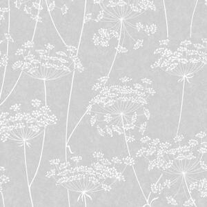 Šedá vliesová tapeta s květy 33-304, Vavex 2024 rozměry 0,52 x 10 m