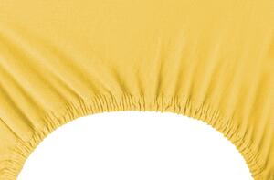 Bavlněné jersey prostěradlo s gumou DecoKing Nephrite žluté