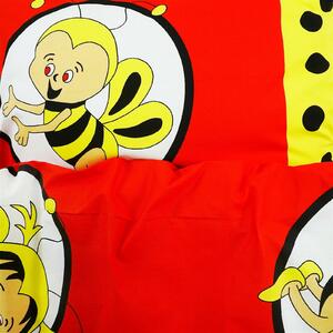 Povlečení dětské bavlněné včelky červené EMI: Polštář 90x70