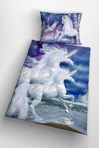 Glamonde 3D povlečení Unicorn se zipem 140×200 cm