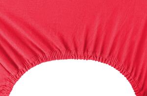 Bavlněné jersey prostěradlo s gumou DecoKing Nephrite červené
