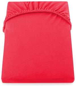 Bavlněné jersey prostěradlo s gumou DecoKing Nephrite červené