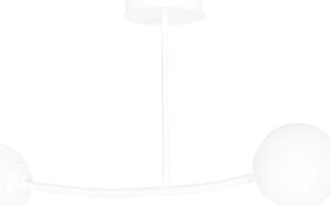 Stropní svítidlo HALLDOR 2 – celobílé, sklo, 2× E14, šířka 81 cm