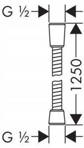 Hansgrohe Sensoflex sprchová Hadice 1,25-1,25 m 28132000