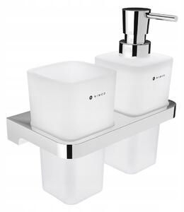 Ruční dávkovač mýdla na zeď Nimco 250 ml bílý, stříbrný