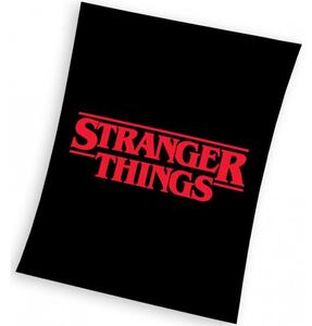 Velká plyšová deka Stranger Things - motiv Black - coral fleece 280 g/m² - 150 x 200 cm