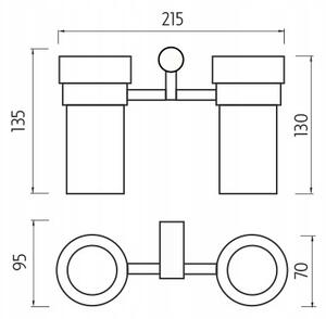 Nimco Bormo nástěnný držák na zubní kartáčky, matné sklo BR 11058DW-26
