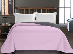 Oboustranný přehoz na postel DecoKing Axel růžový/uhlový