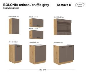 Kuchyňská linka BOLONIA artisan/truffle grey, Sestava B, 180 cm