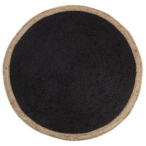 Kulatý jutový koberec ⌀ 120 cm černý MENEMEN