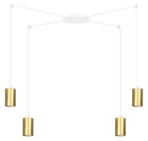 Závěsné svítidlo TRAKER 4 – bílé / zlaté, 4× GU10, šířka 300 cm