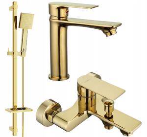Sprchový set s umyvadlovou baterií Mexen Royo 72203DQ45-50 zlatá