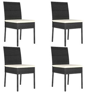 Zahradní jídelní židle 4 ks polyratan černé 315107