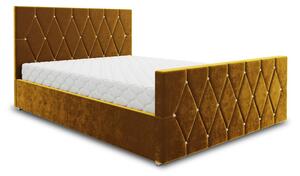 Jednolůžková čalouněná postel MAKITA - 90x200, hořčicová
