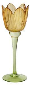 TULIP Svícen na čajovou svíčku 23 cm - žlutá