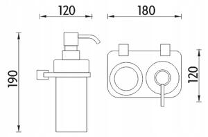 Ruční nástěnný dávkovač mýdla Nimco 250 ml, vícebarevný