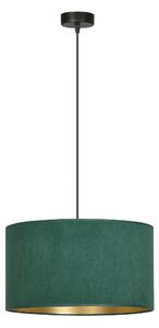 Závěsné svítidlo HILDE 1 – černé, zelené textilní stínidlo, 1× E27, šířka 35 cm