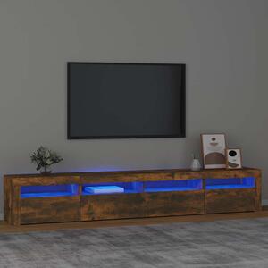 TV skříňka s LED osvětlením kouřový dub 240x35x40 cm 3152727
