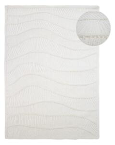 Bílý ručně tkaný koberec s příměsí vlny 140x200 cm Sculptured Wave – Flair Rugs